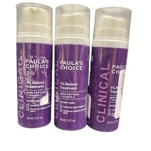 Set of 3 NEW Paula’s Choice CLINICAL 1% Retinol Treatment Peptides & Vitamin C